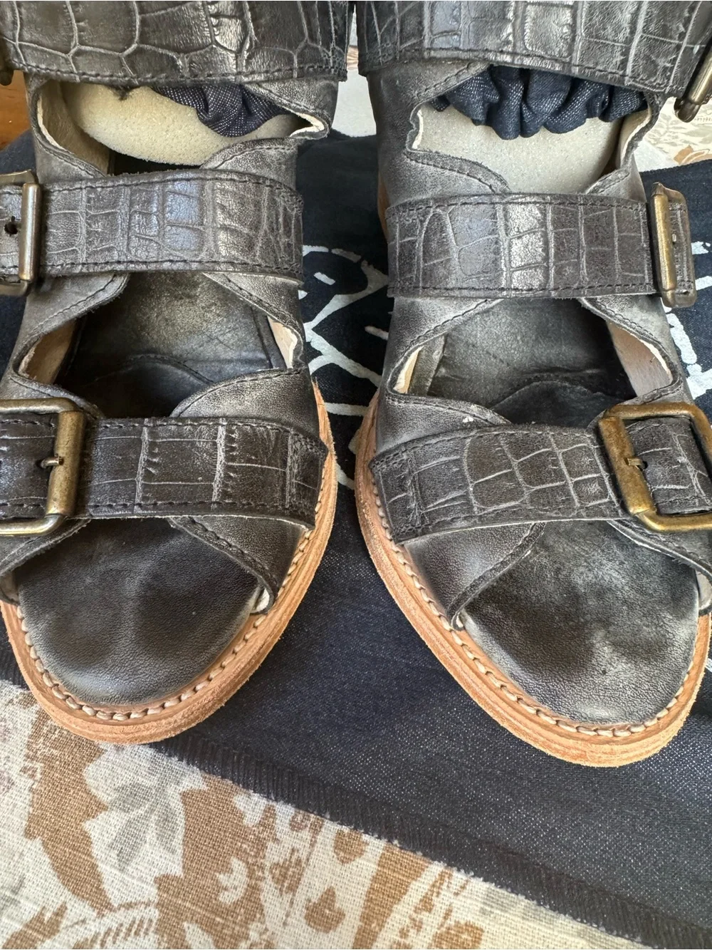Freebird by Steven Black Leather Buckle Sandal - Quail Black